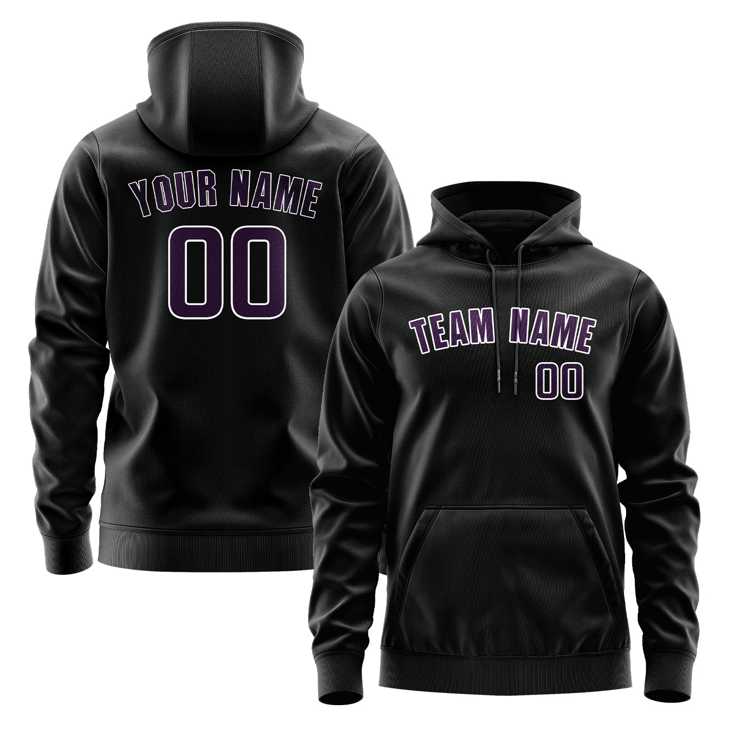 Custom Black Purple Hoodie
