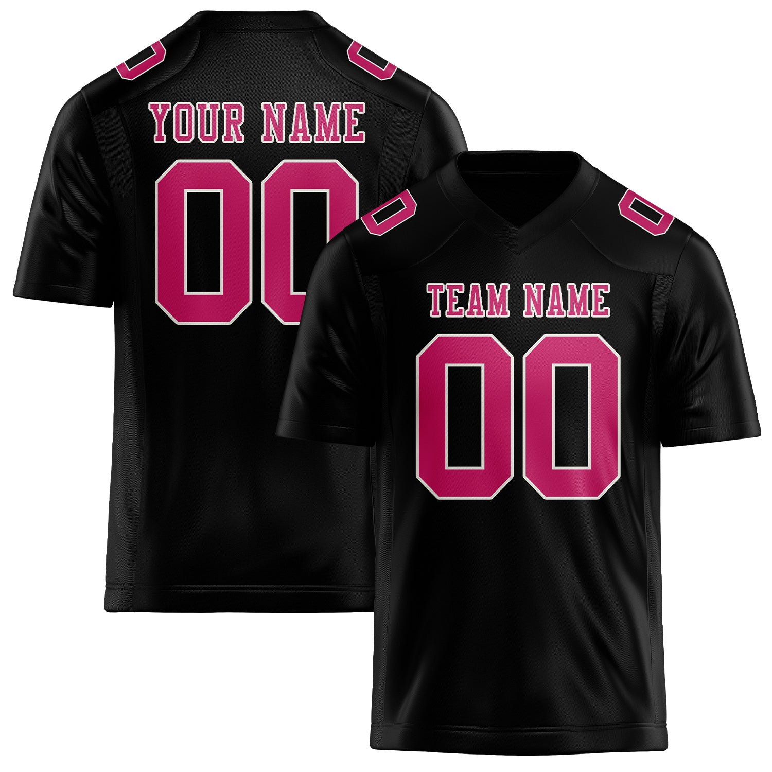 Custom Black Pink Football Jersey
