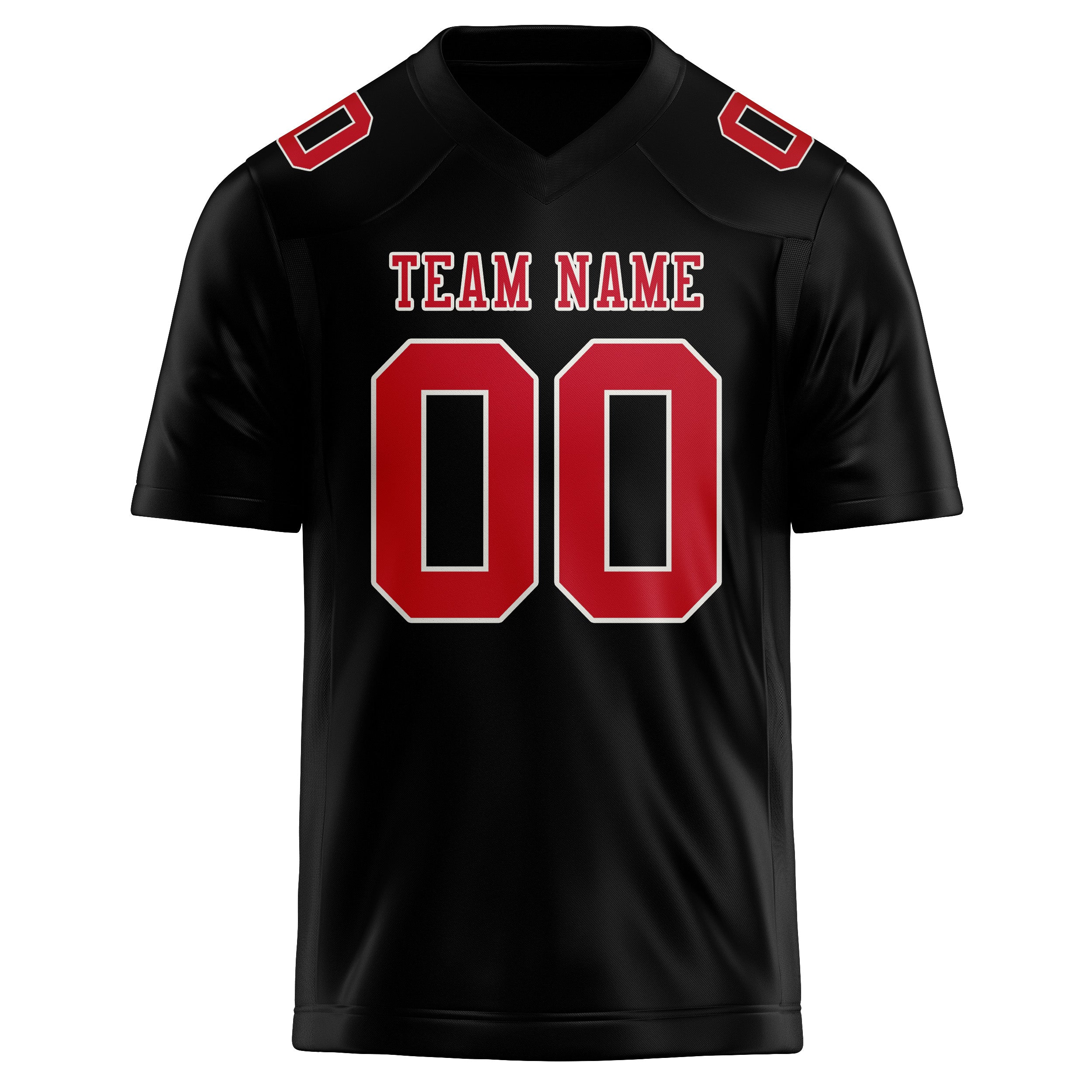 Custom Black Red Football Jersey