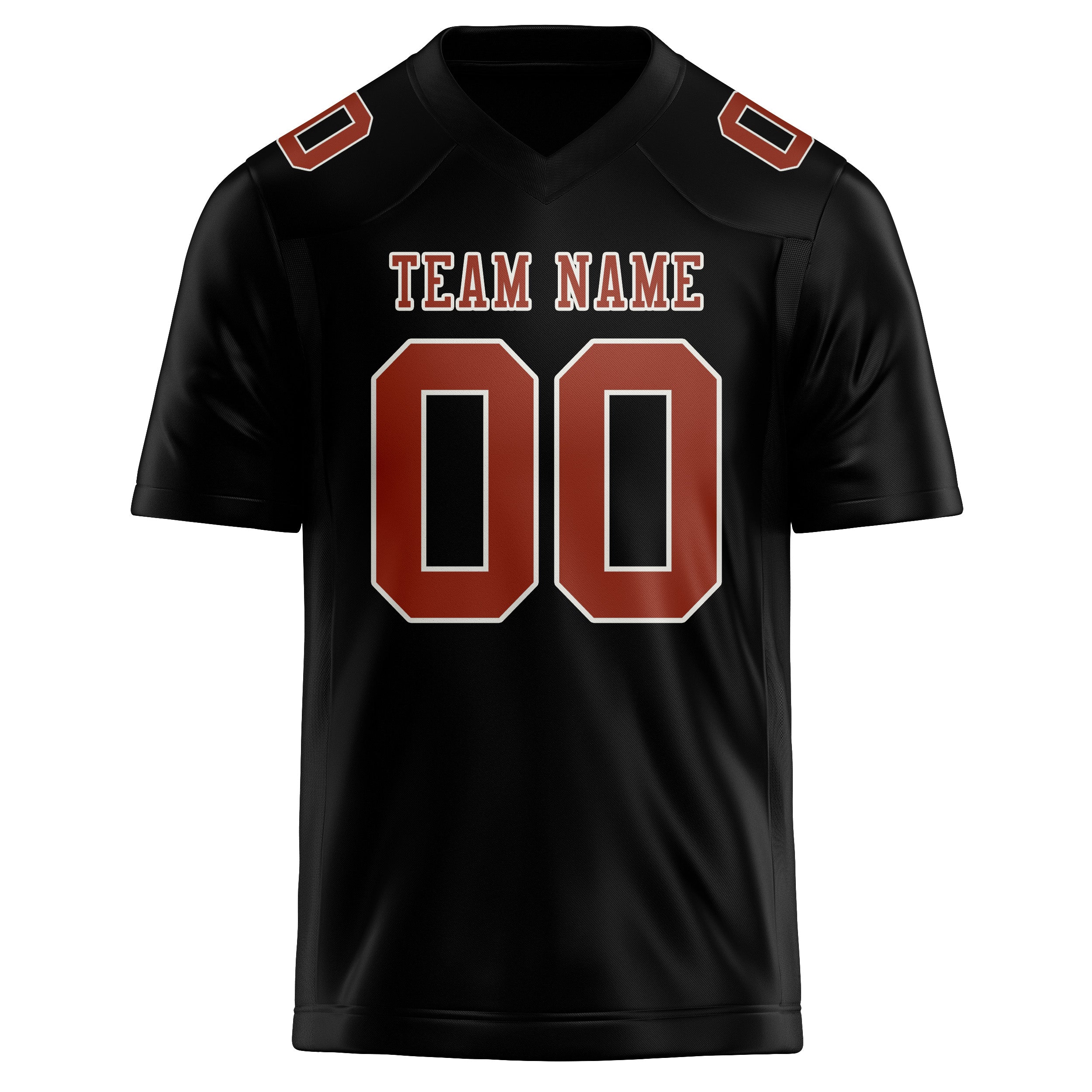 Custom Black Coral Red Football Jersey