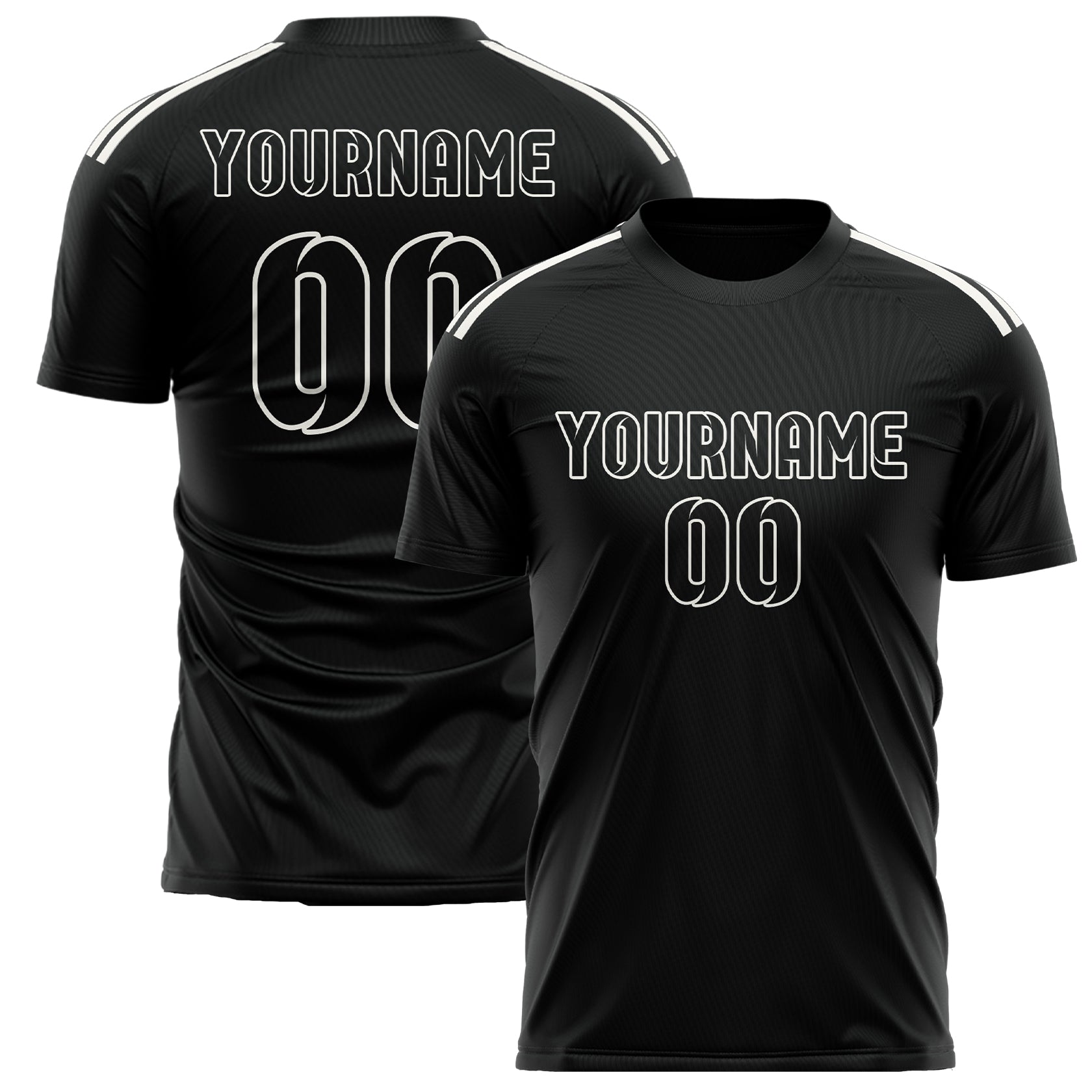 Custom Black Black Soccer Jersey