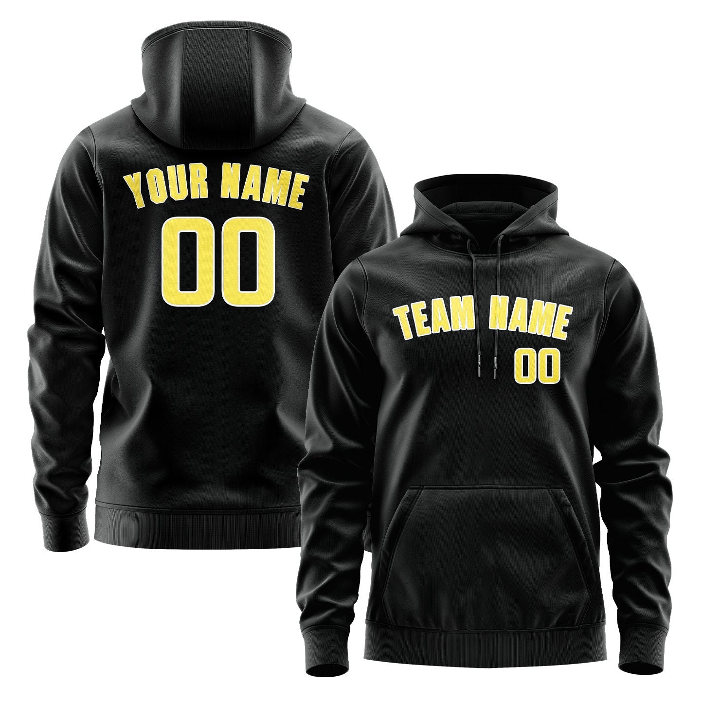 Custom Black Light Yellow Hoodie