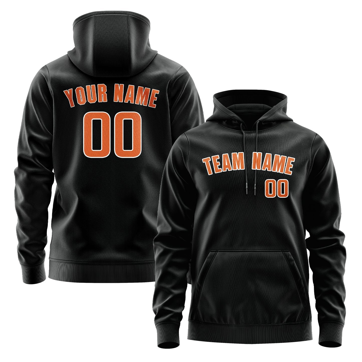 Custom Black Orange Hoodie
