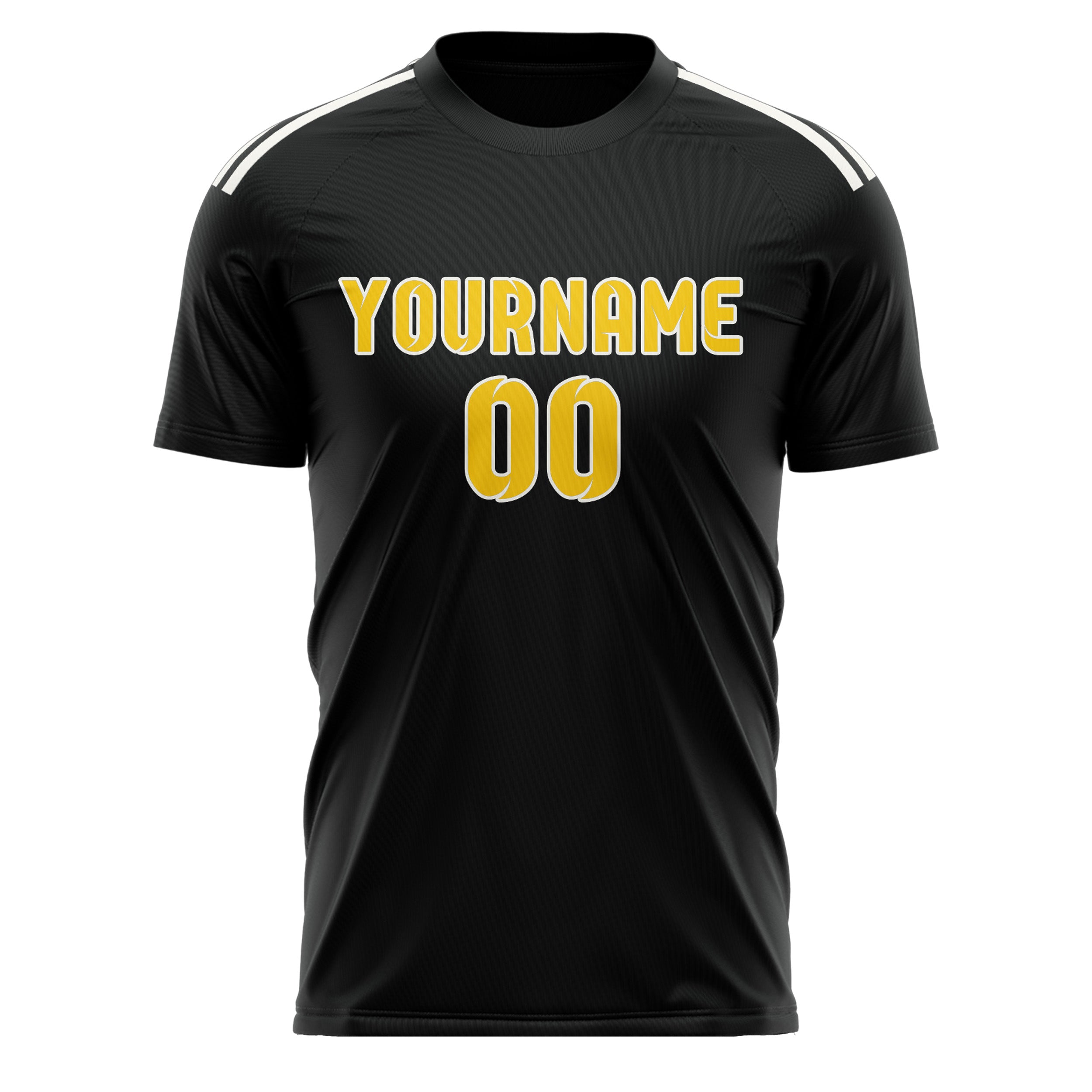 Custom Black Gold Soccer Jersey