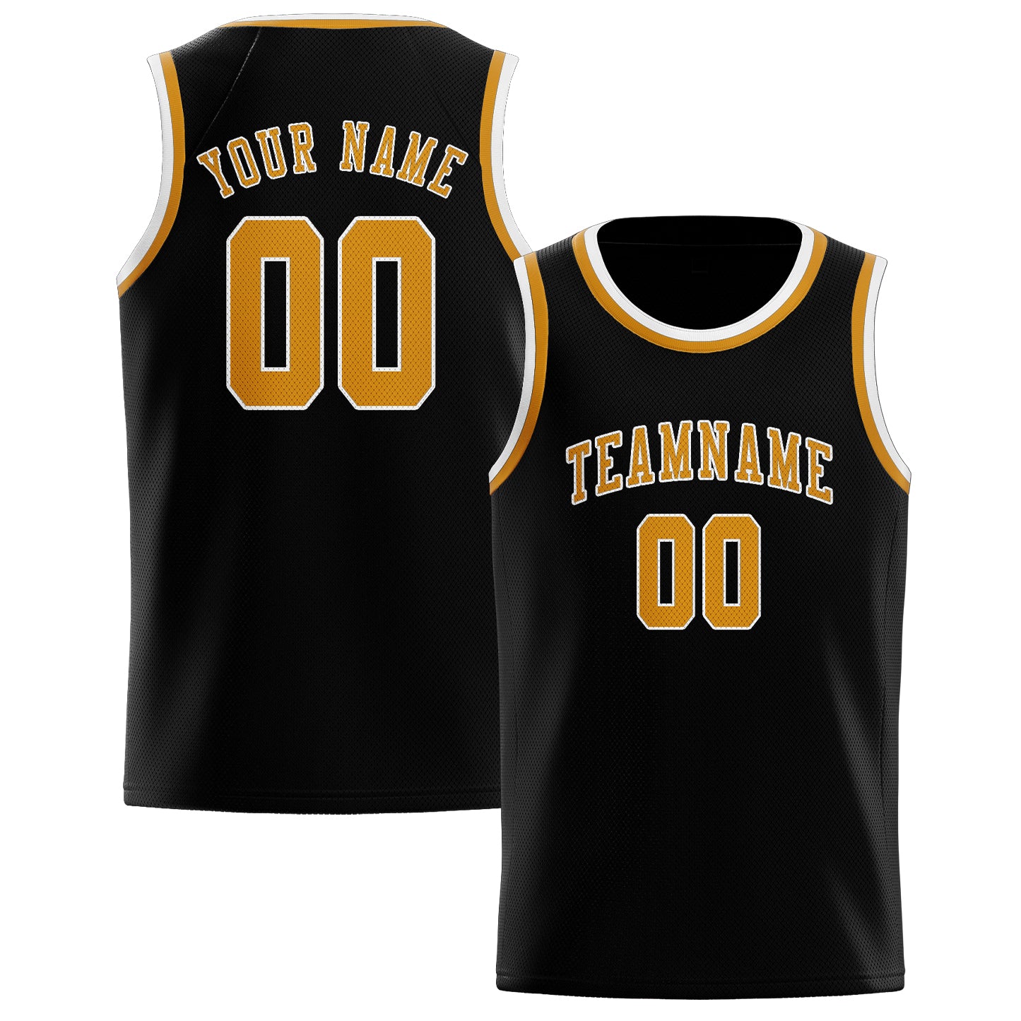 Custom Black Yellow Basketball Jersey