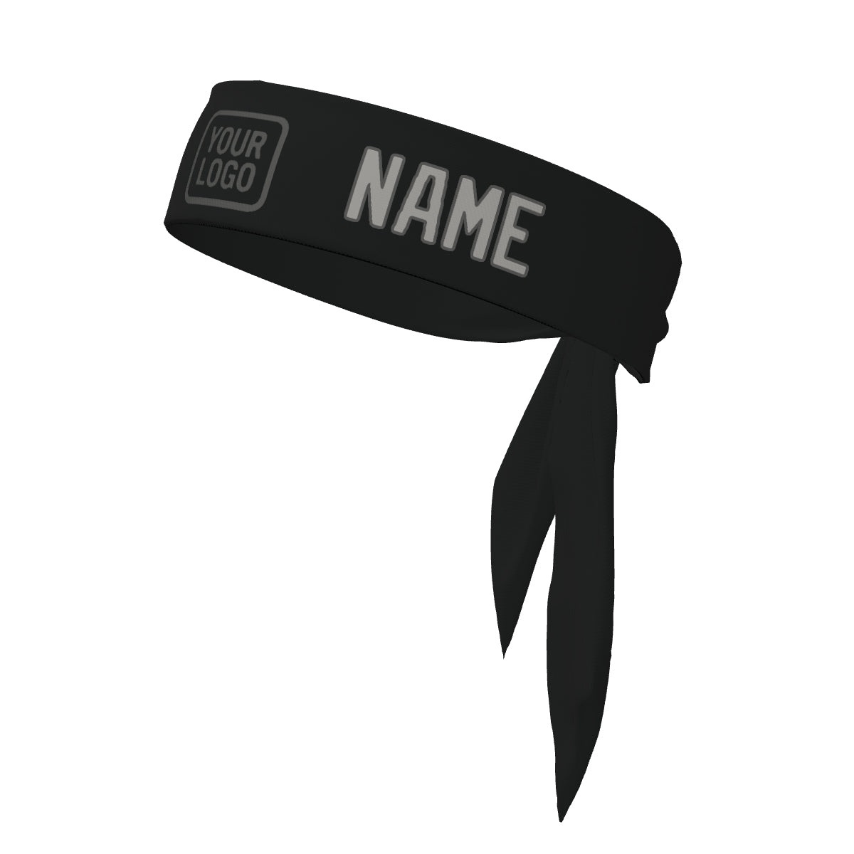 Custom Black Gray Headband