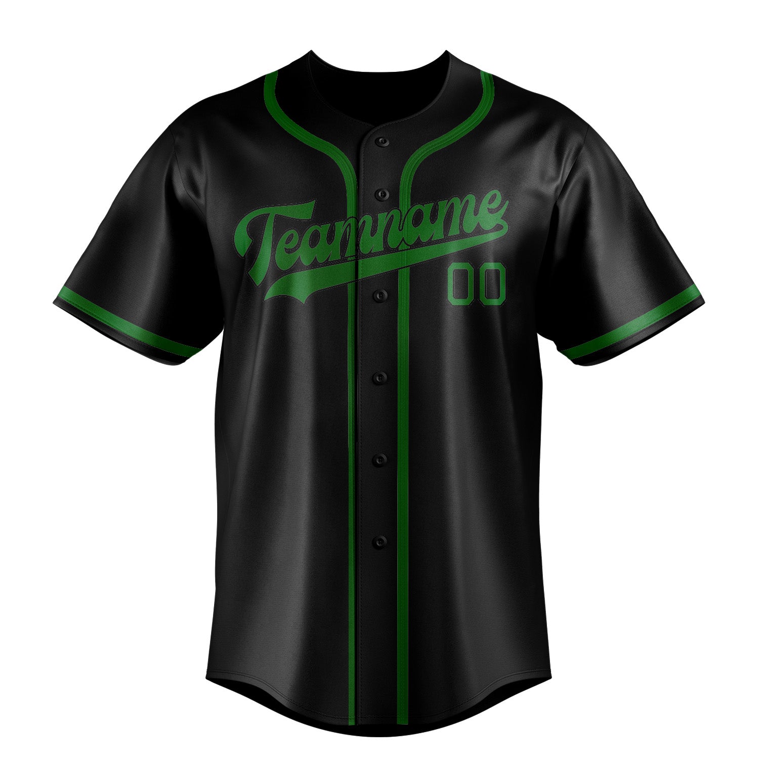 Custom Black Emerald Green Baseball Jersey