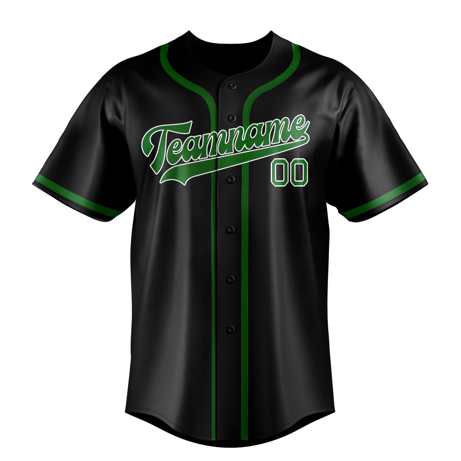 Custom Black Emerald Green Baseball Jersey