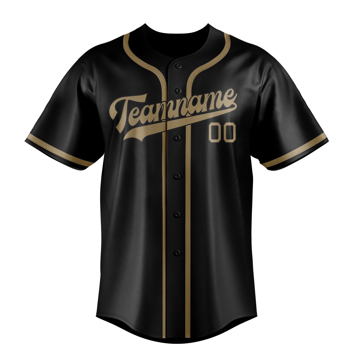 Custom Black Light Khaki Baseball Jersey
