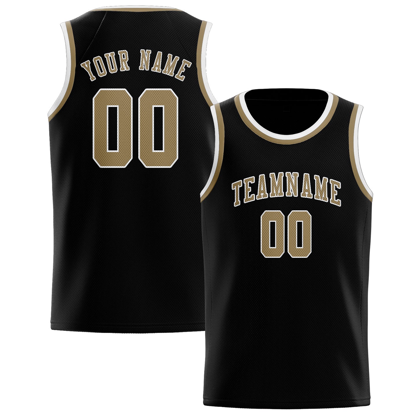 Custom Black Light Khaki Basketball Jersey