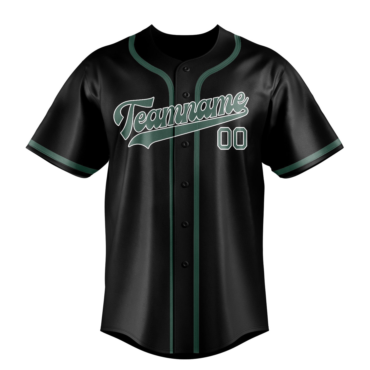 Custom Black Blue Green Baseball Jersey