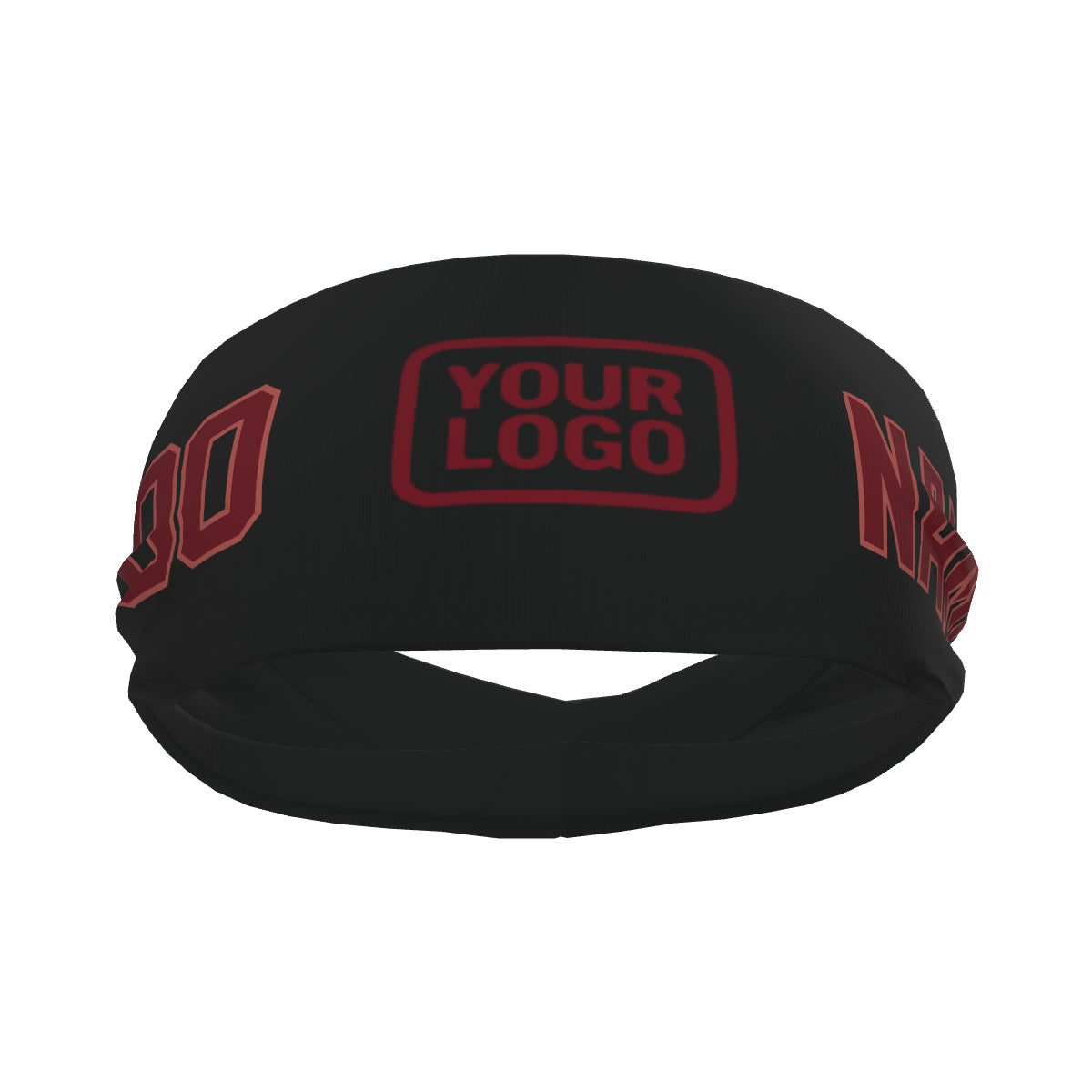 Custom Black Crimson Red Sports headband
