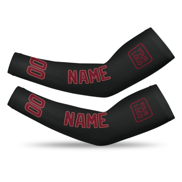Custom Black Crimson Red Arm Sleeve