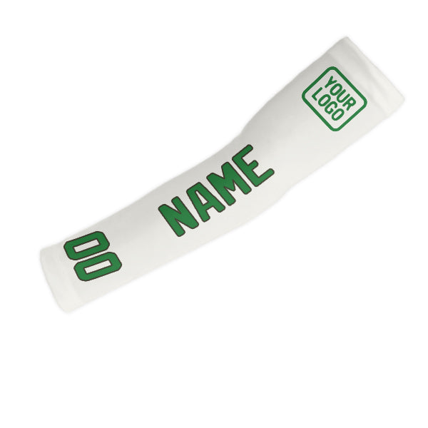 Custom White Emerald Green Arm Sleeve