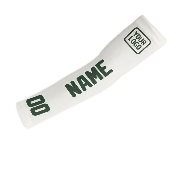 Custom White Dark Green Arm Sleeve