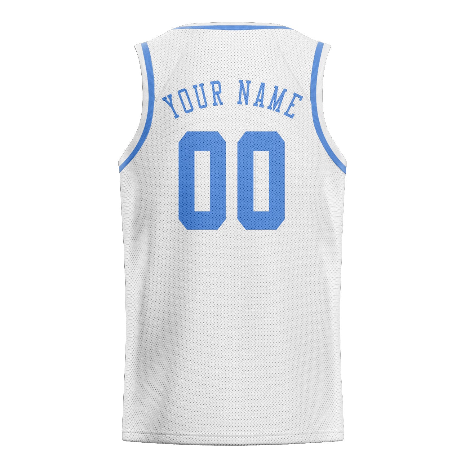 Custom White Light Blue Basketball Jersey