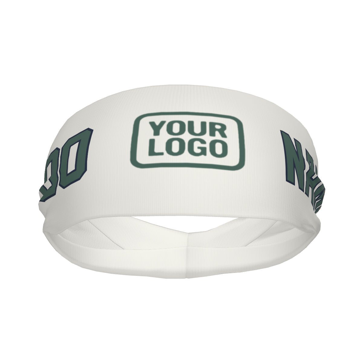 Custom White Blue Green Sports headband