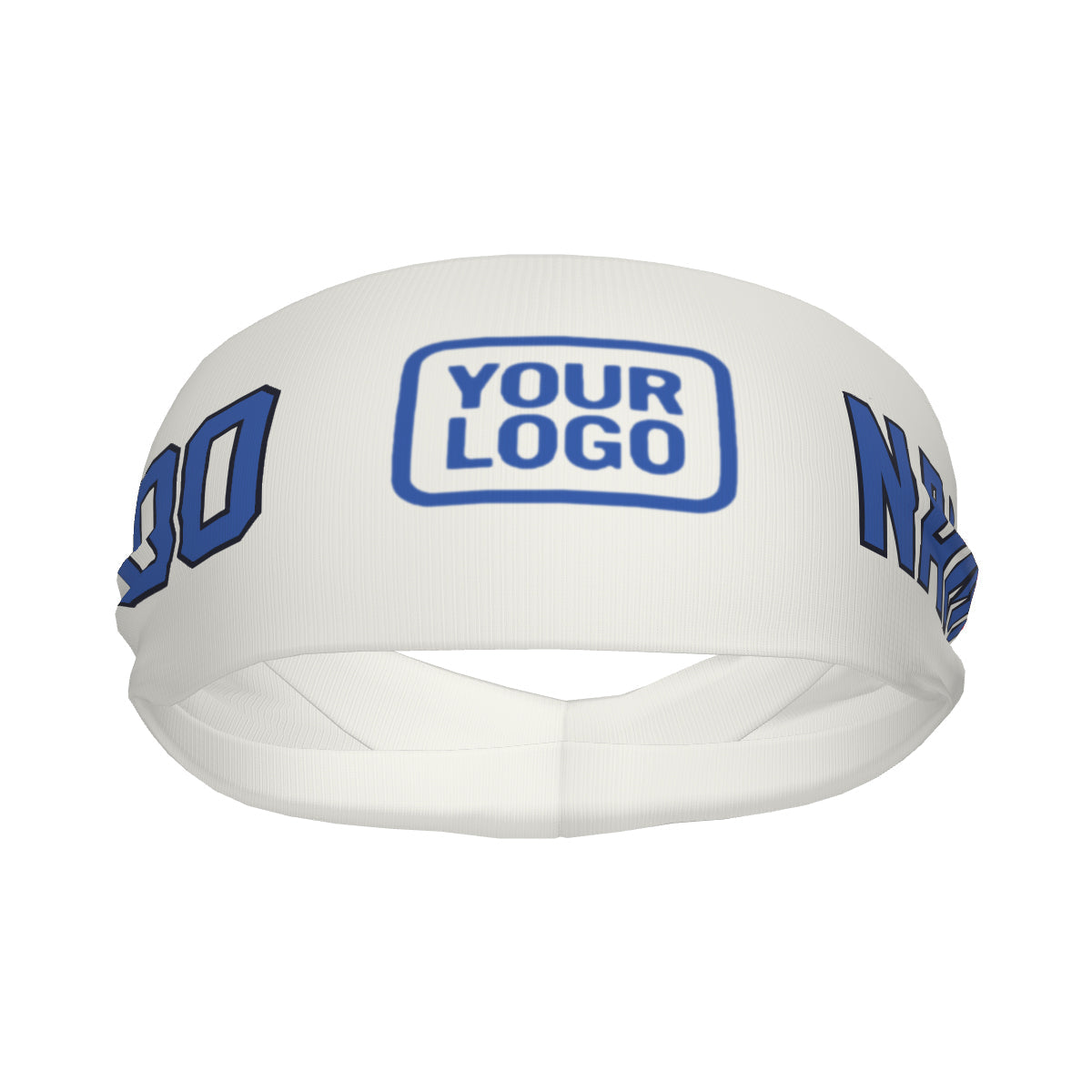 Custom White Sky Blue Sports headband