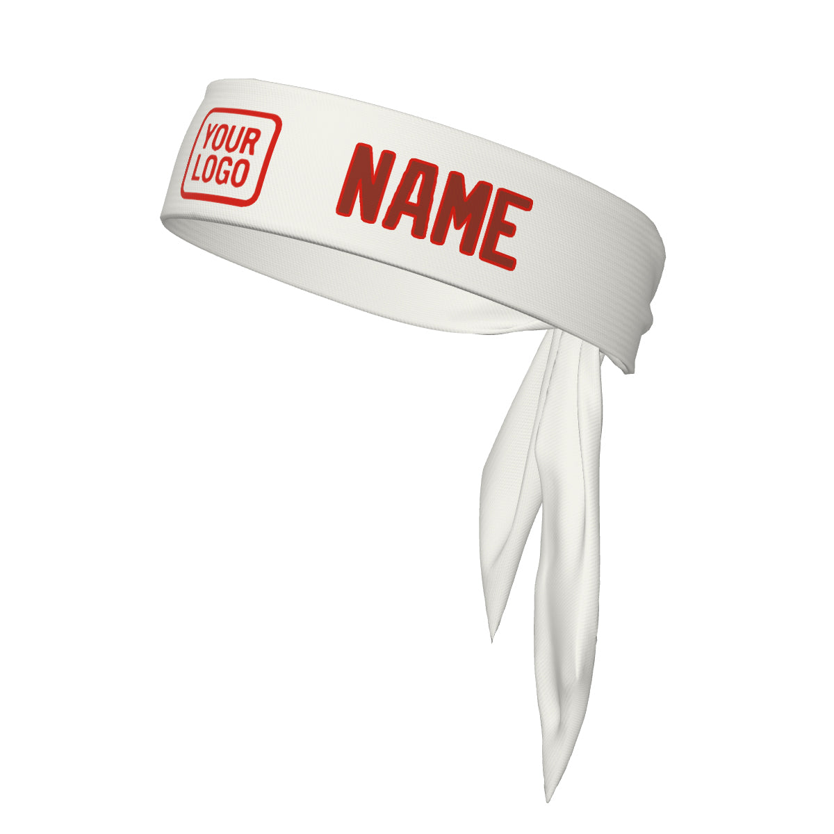 Custom White Coral Red Headband