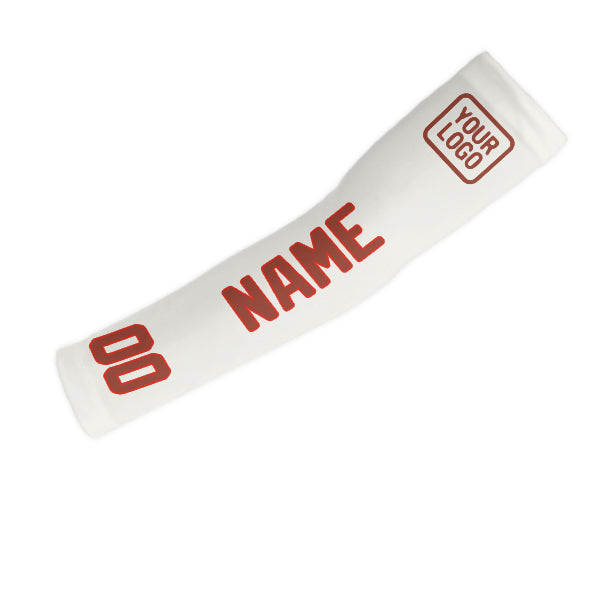 Custom White Coral Red Arm Sleeve