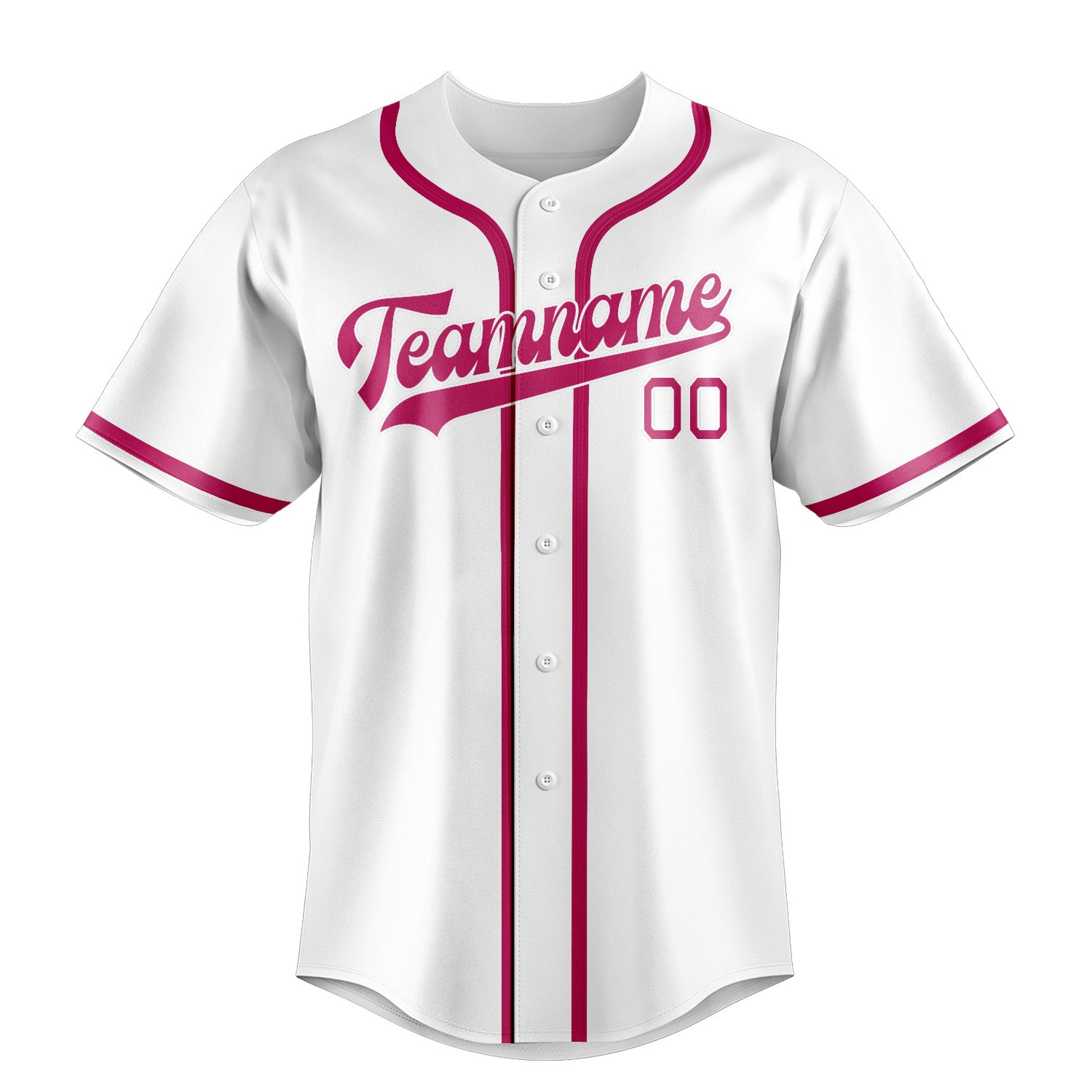 Custom White Pink Baseball Jersey