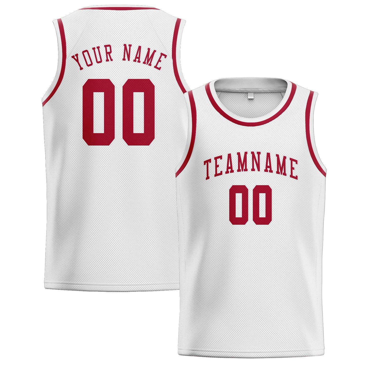 Custom White Red Basketball Jersey