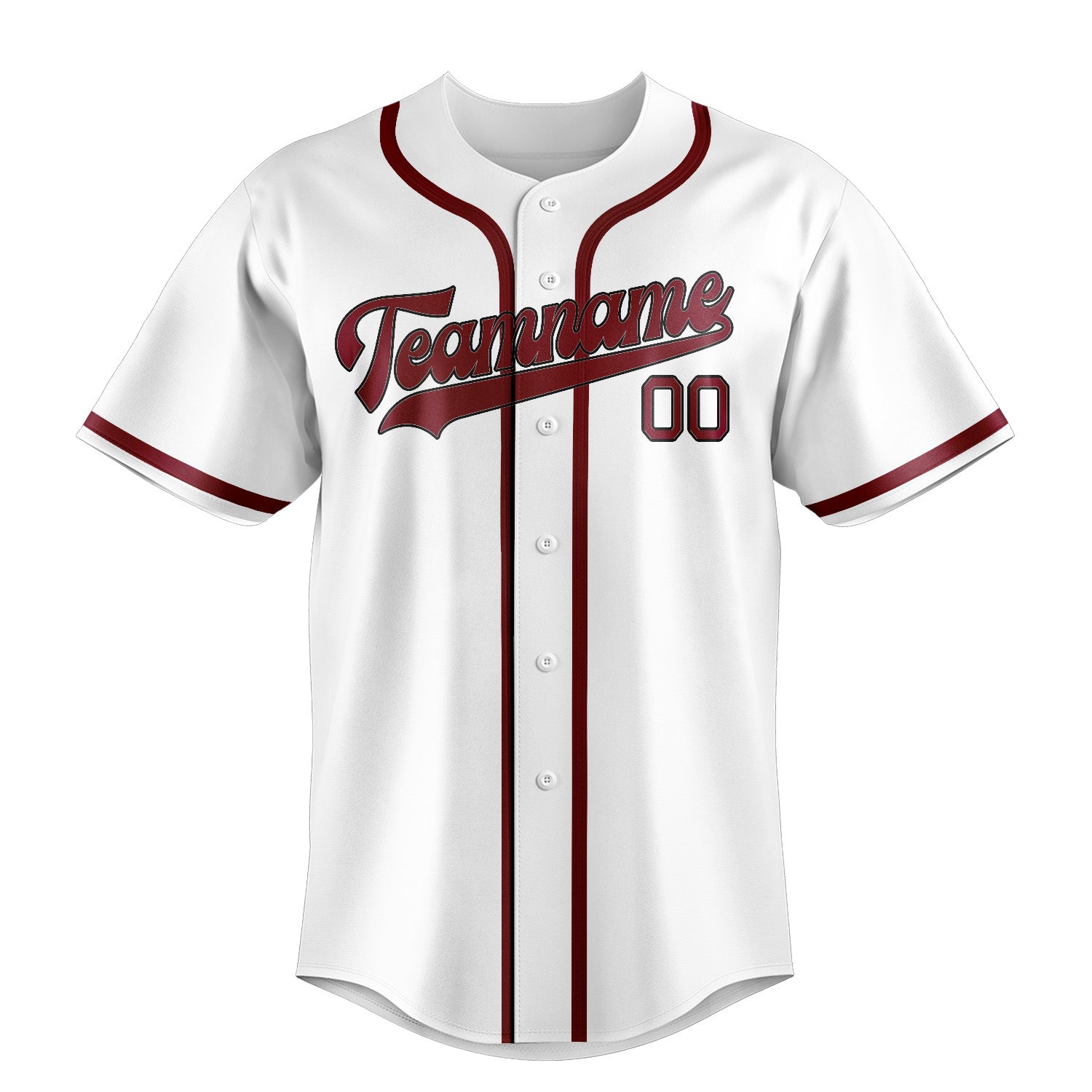 Custom White Crimson Red Baseball Jersey