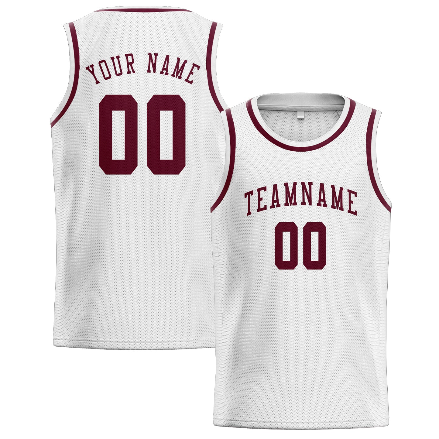 Custom White Crimson Red Basketball Jersey