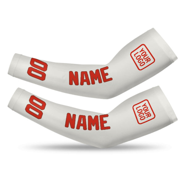 Custom White Orange Red Arm Sleeve