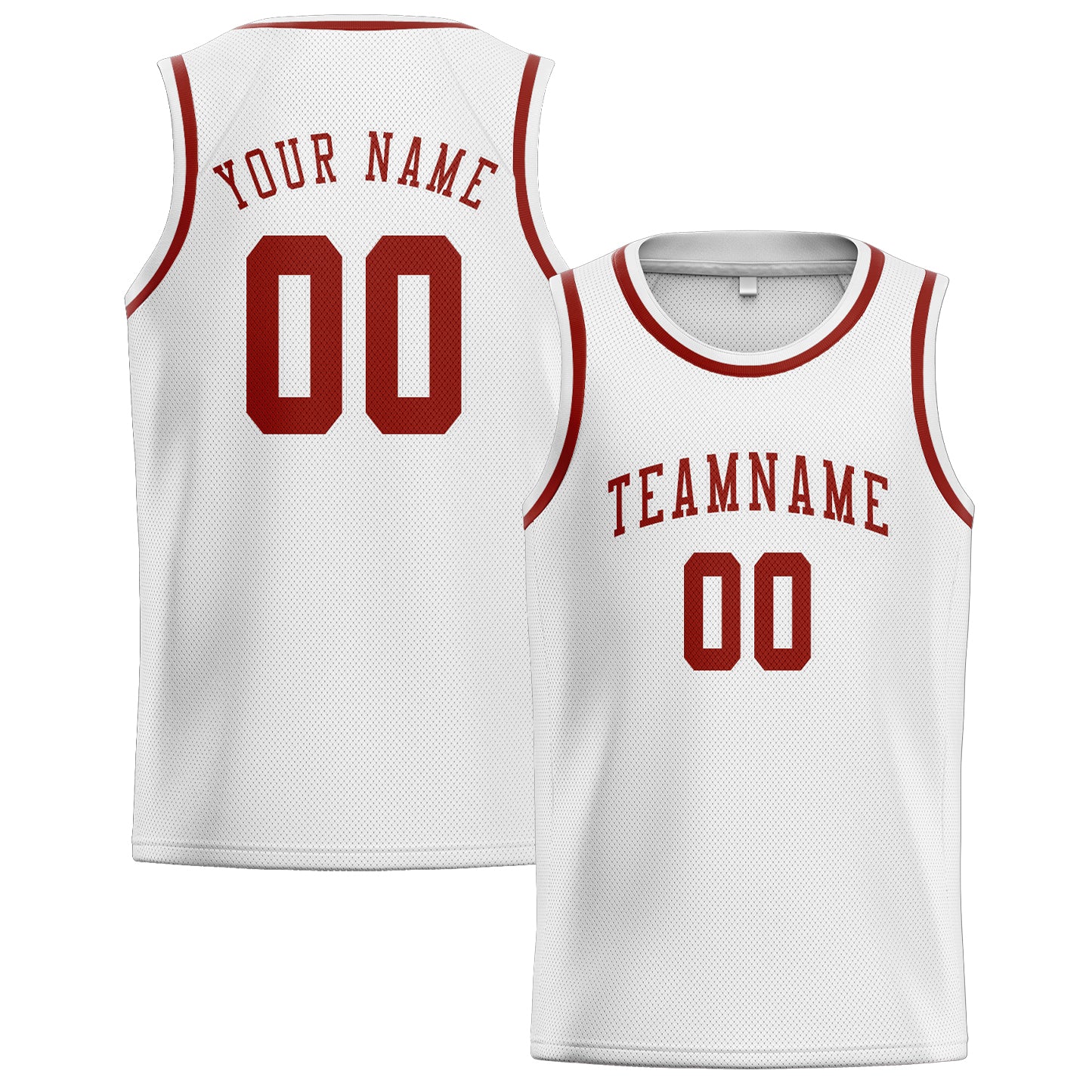 Custom White Coral Red Basketball Jersey