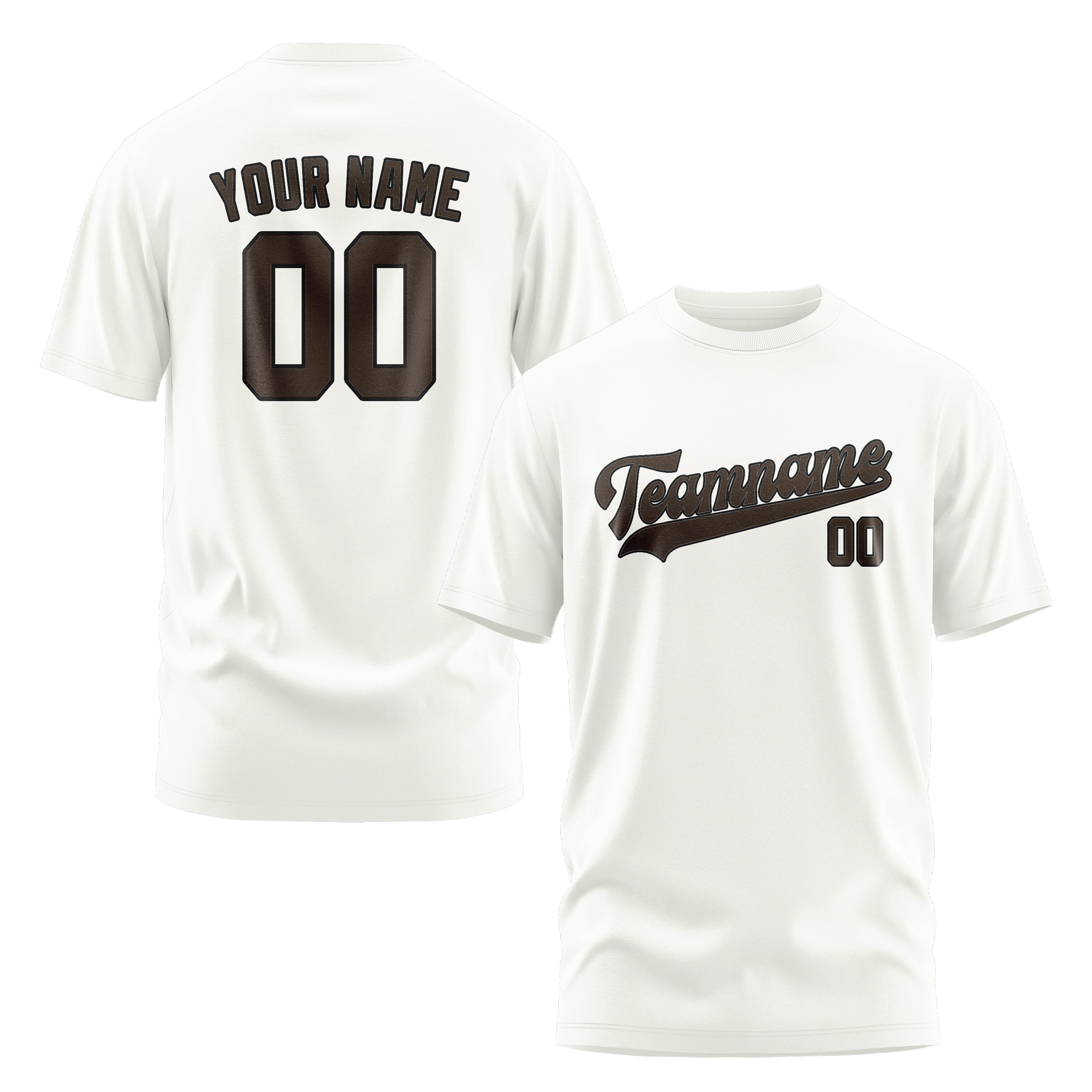 Custom White Brown T-Shirt