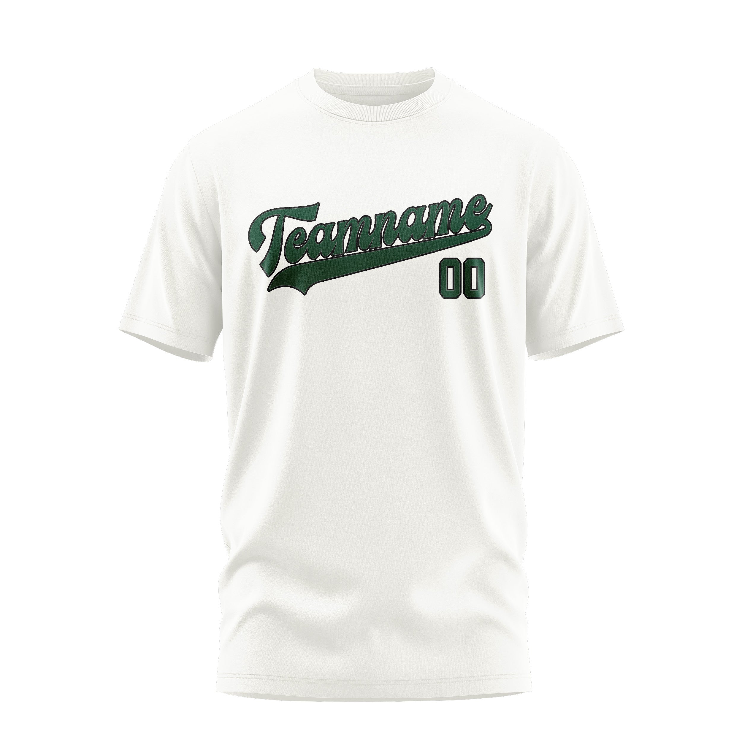 Custom White Green T-Shirt