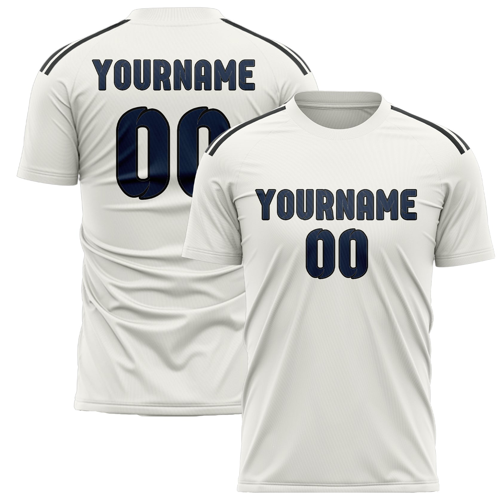 Custom White Blue Soccer Jersey