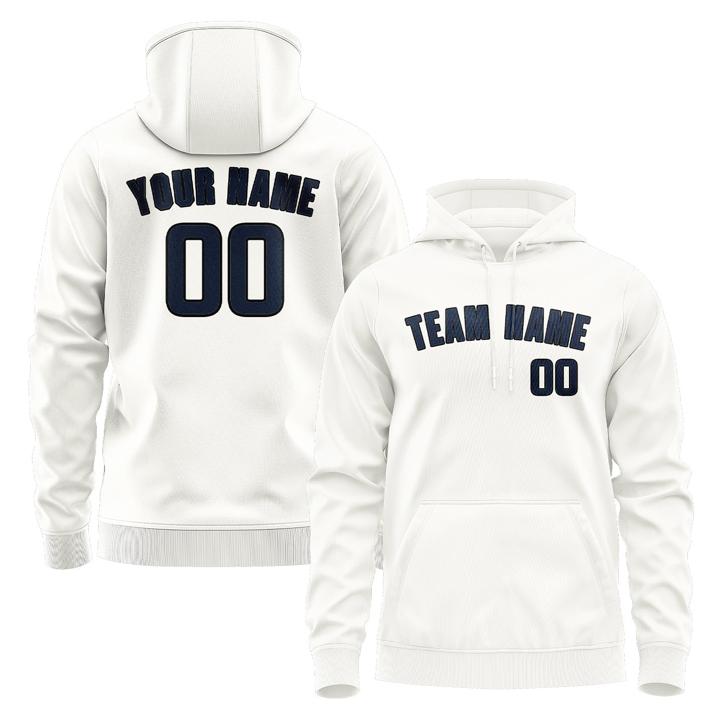 Custom White Blue Hoodie