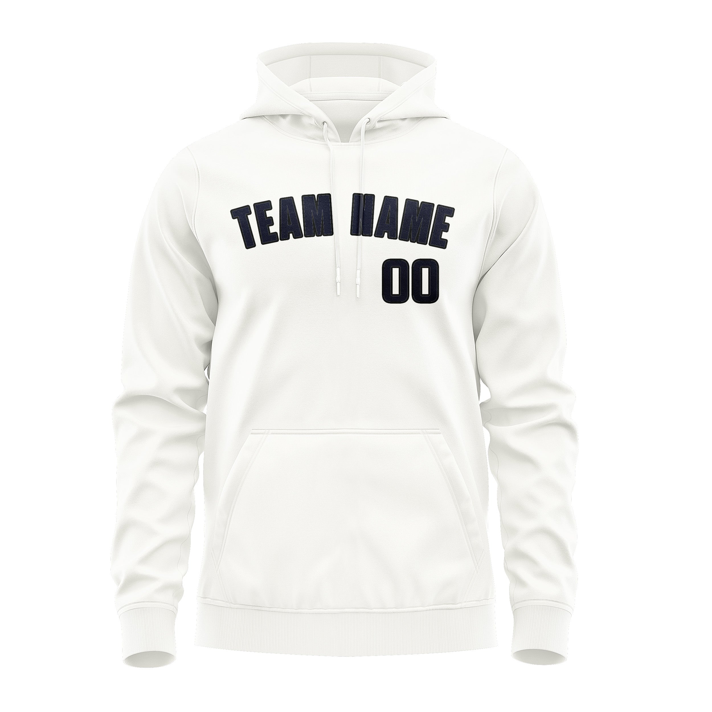 Custom White Navy Hoodie