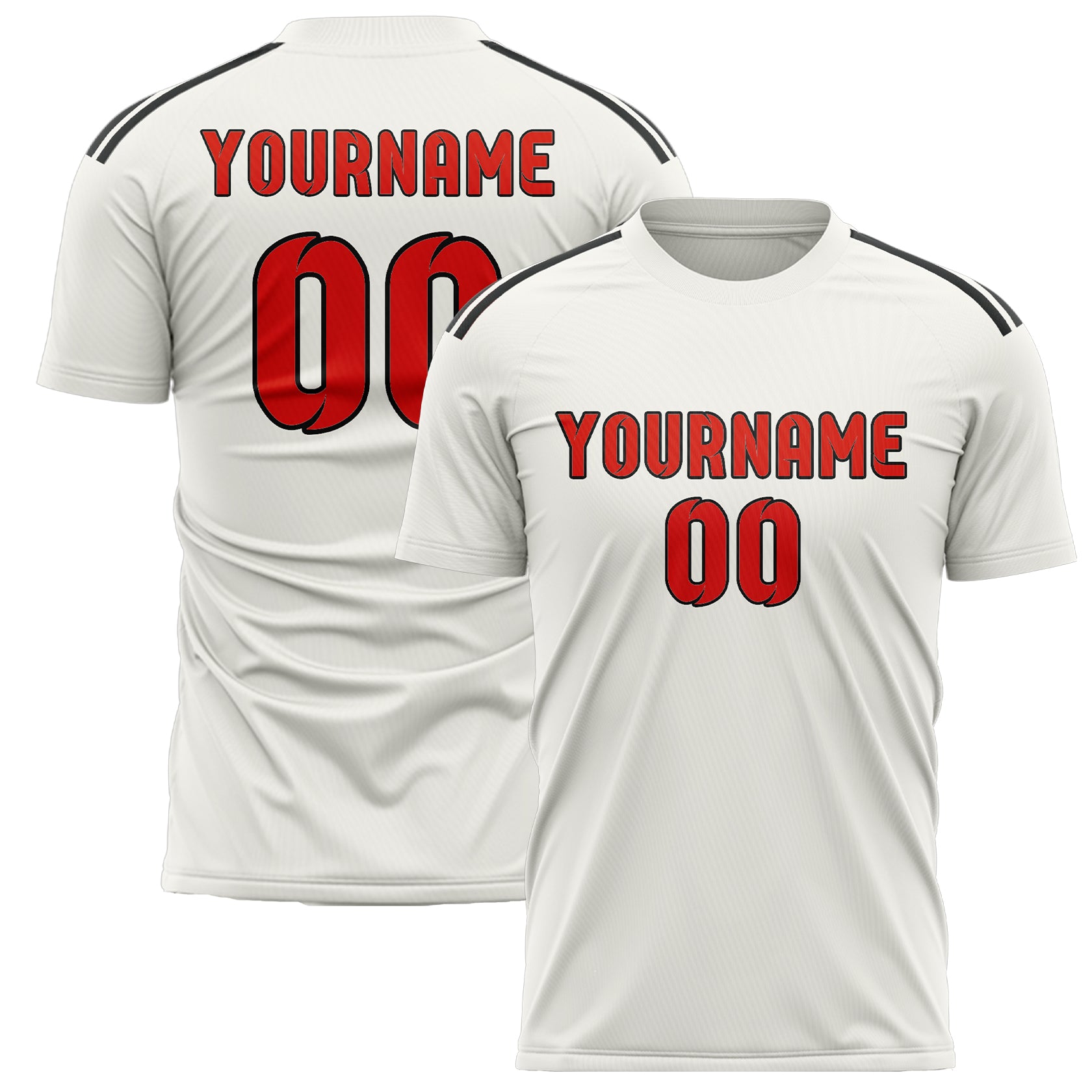 Custom White Orange Red Soccer Jersey
