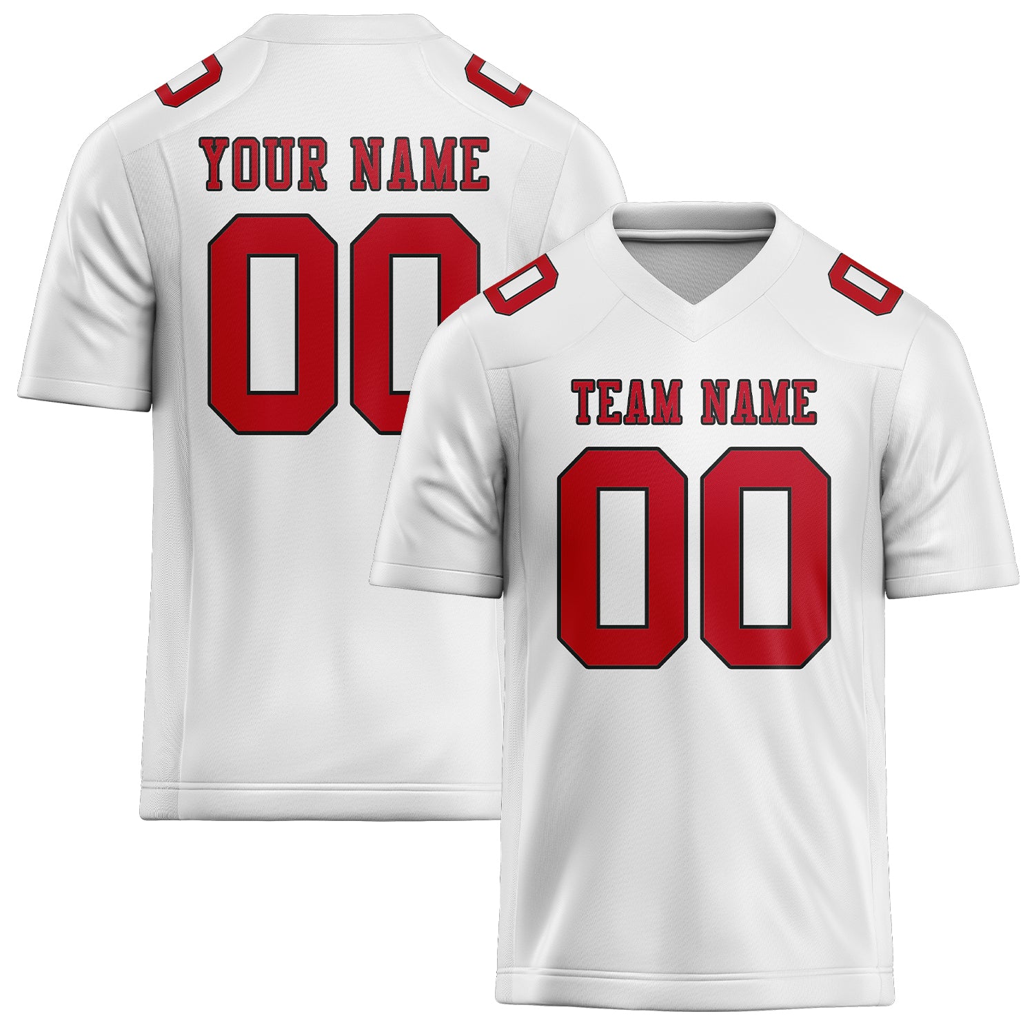 Custom White Red Football Jersey