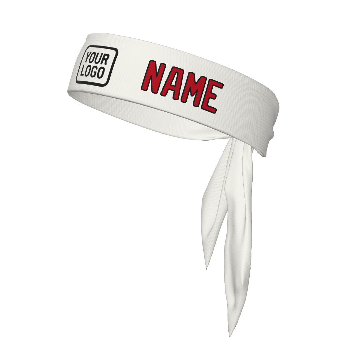 Custom White Red Headband