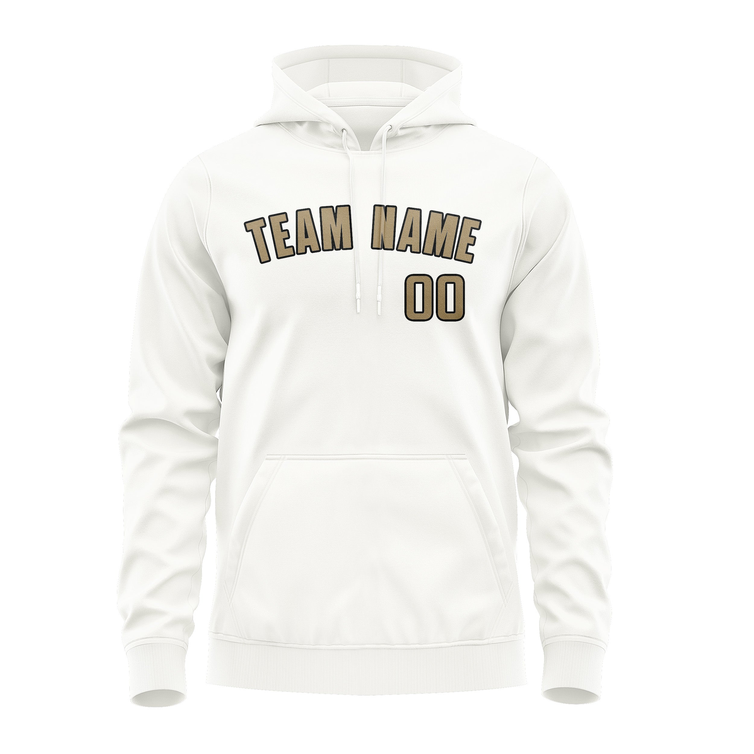 Custom White Light Khaki Hoodie