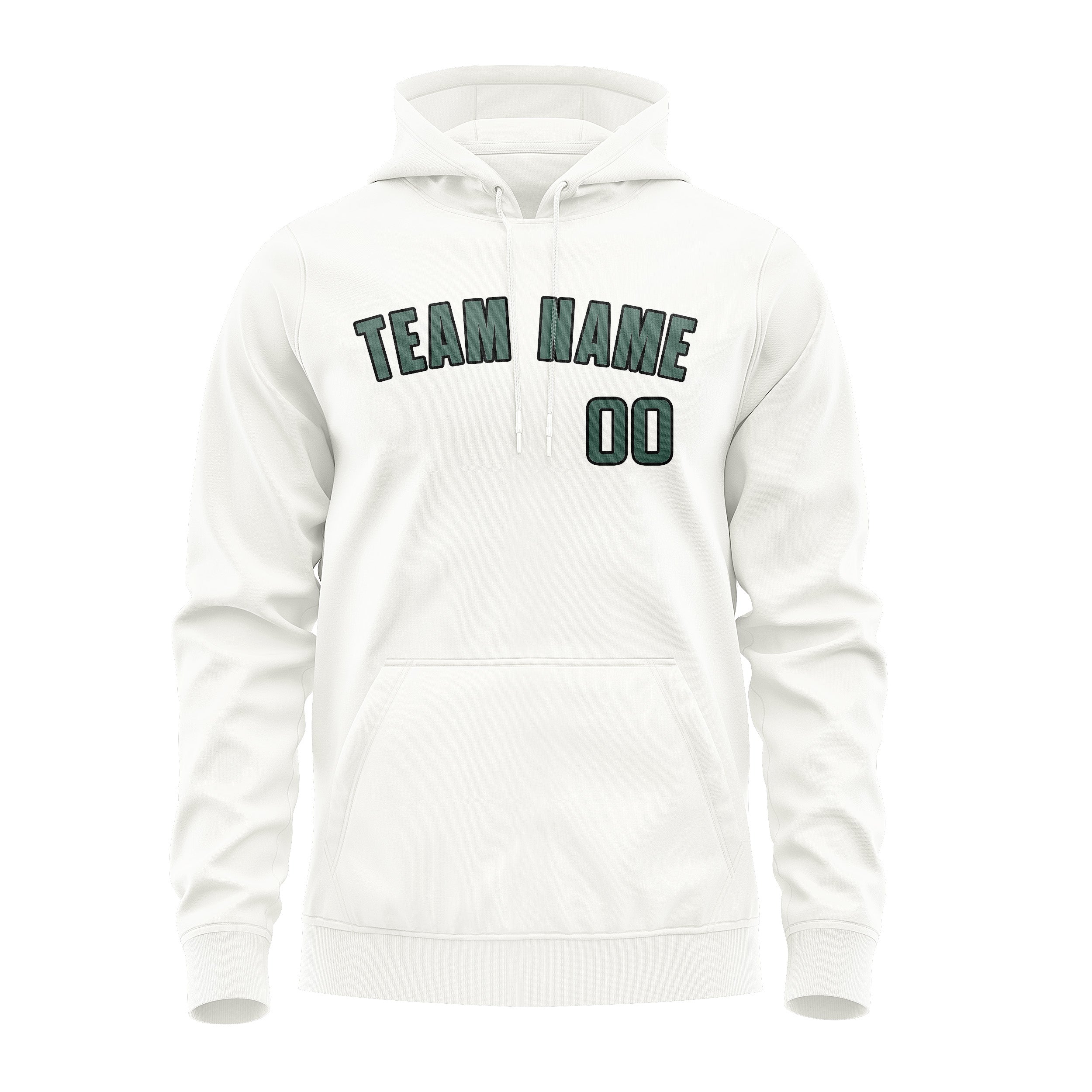 Custom White Blue Green Hoodie