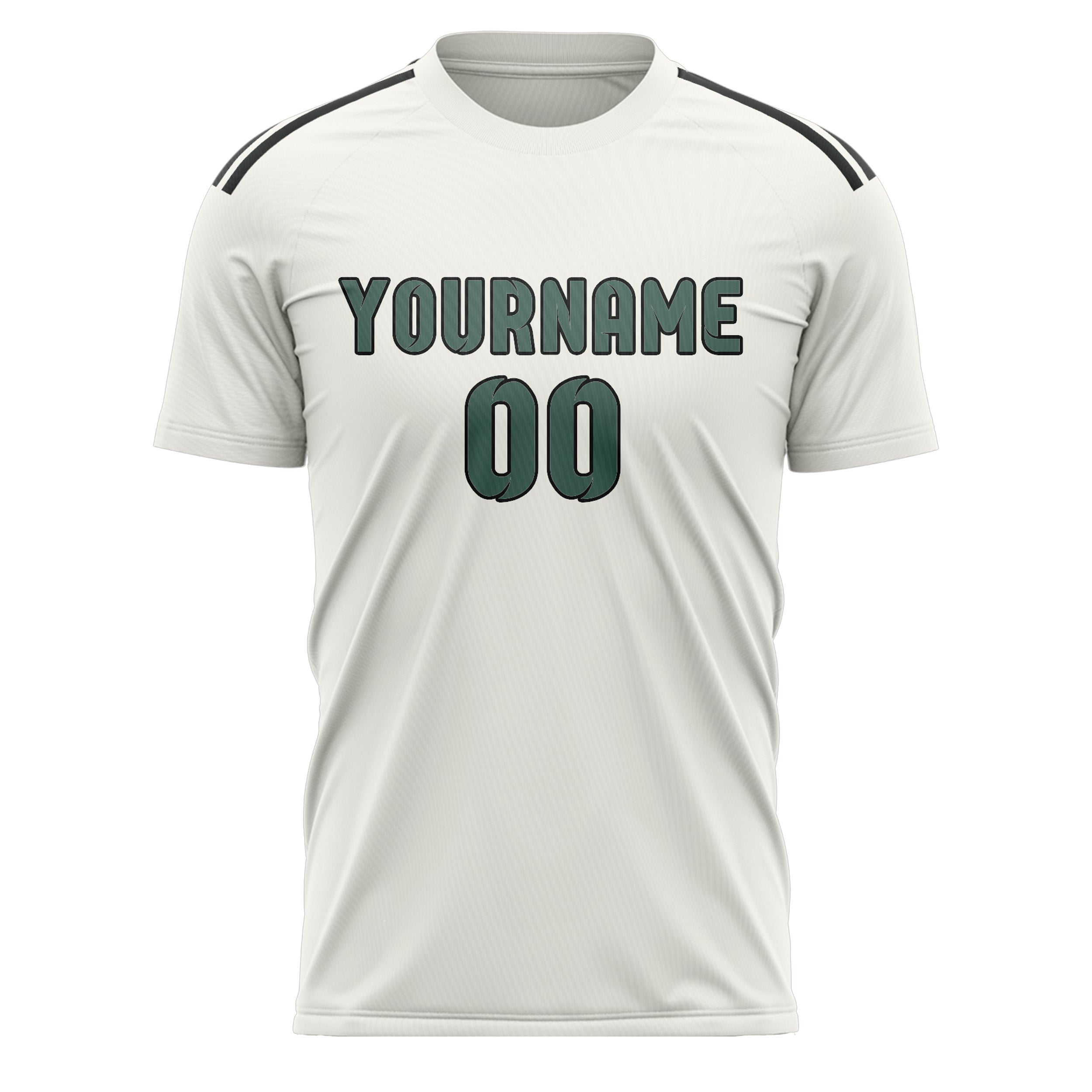 Custom White Blue Green Soccer Jersey