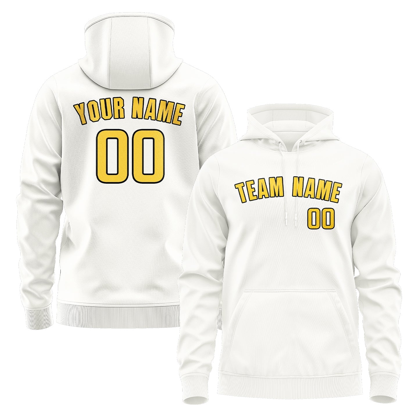 Custom White Gold Hoodie