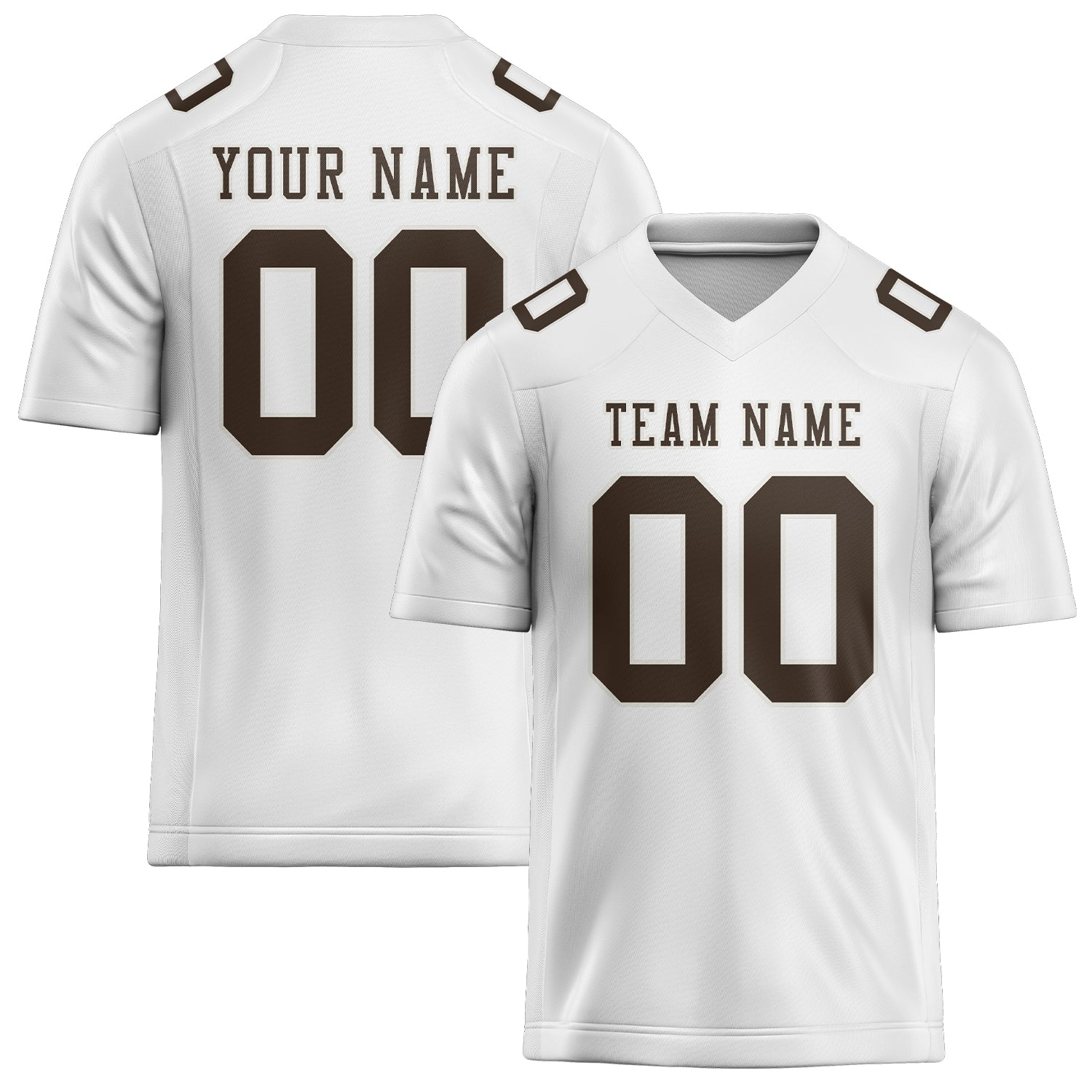 Custom White Brown Football Jersey