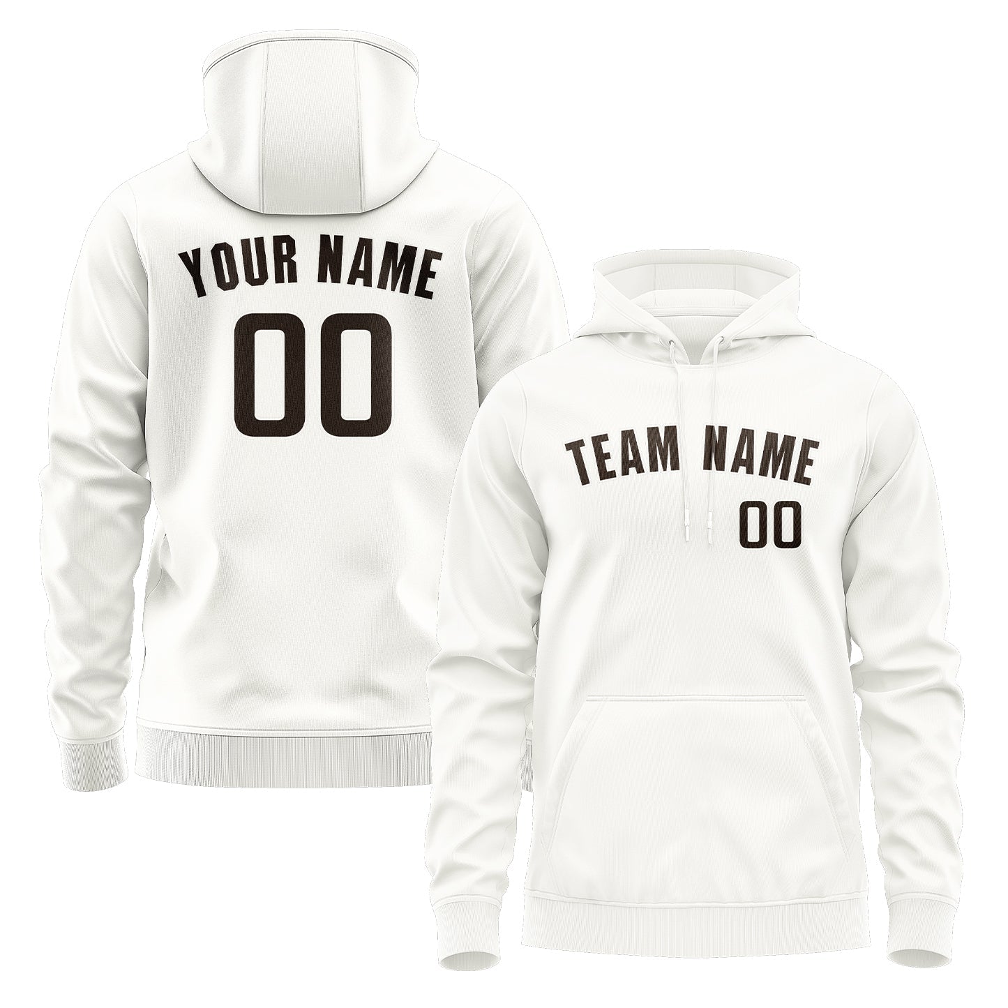 Custom White Brown Hoodie