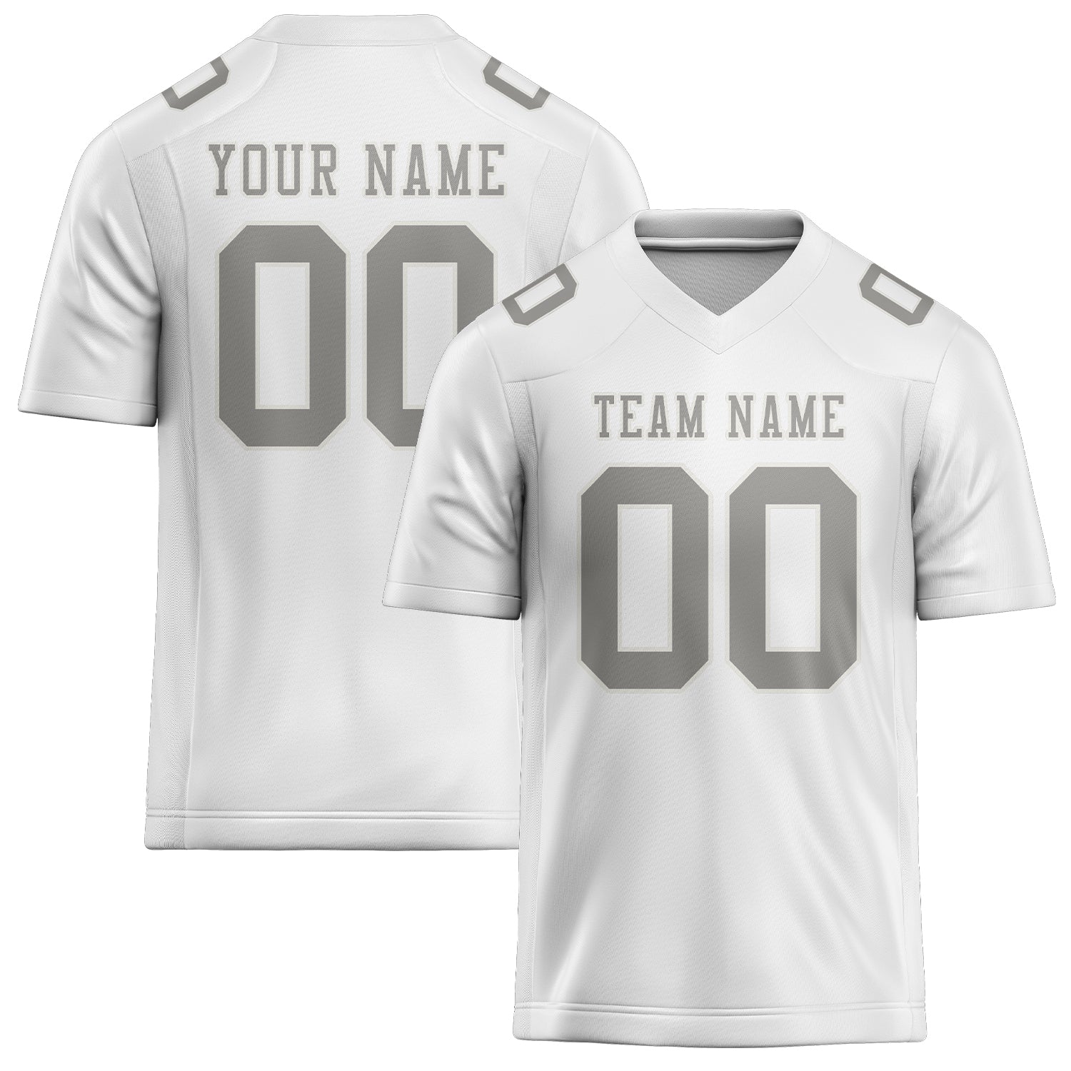 Custom White Gray Football Jersey