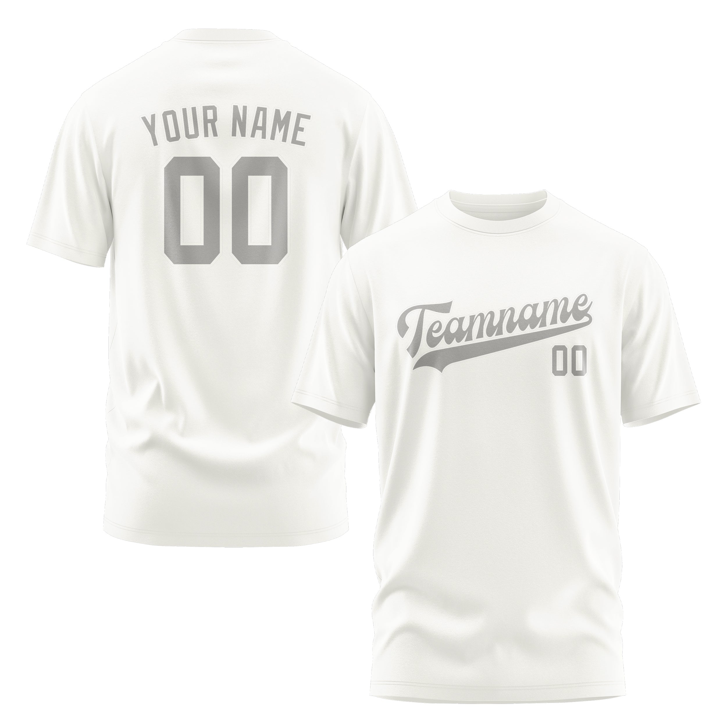 Custom White Gray T-Shirt