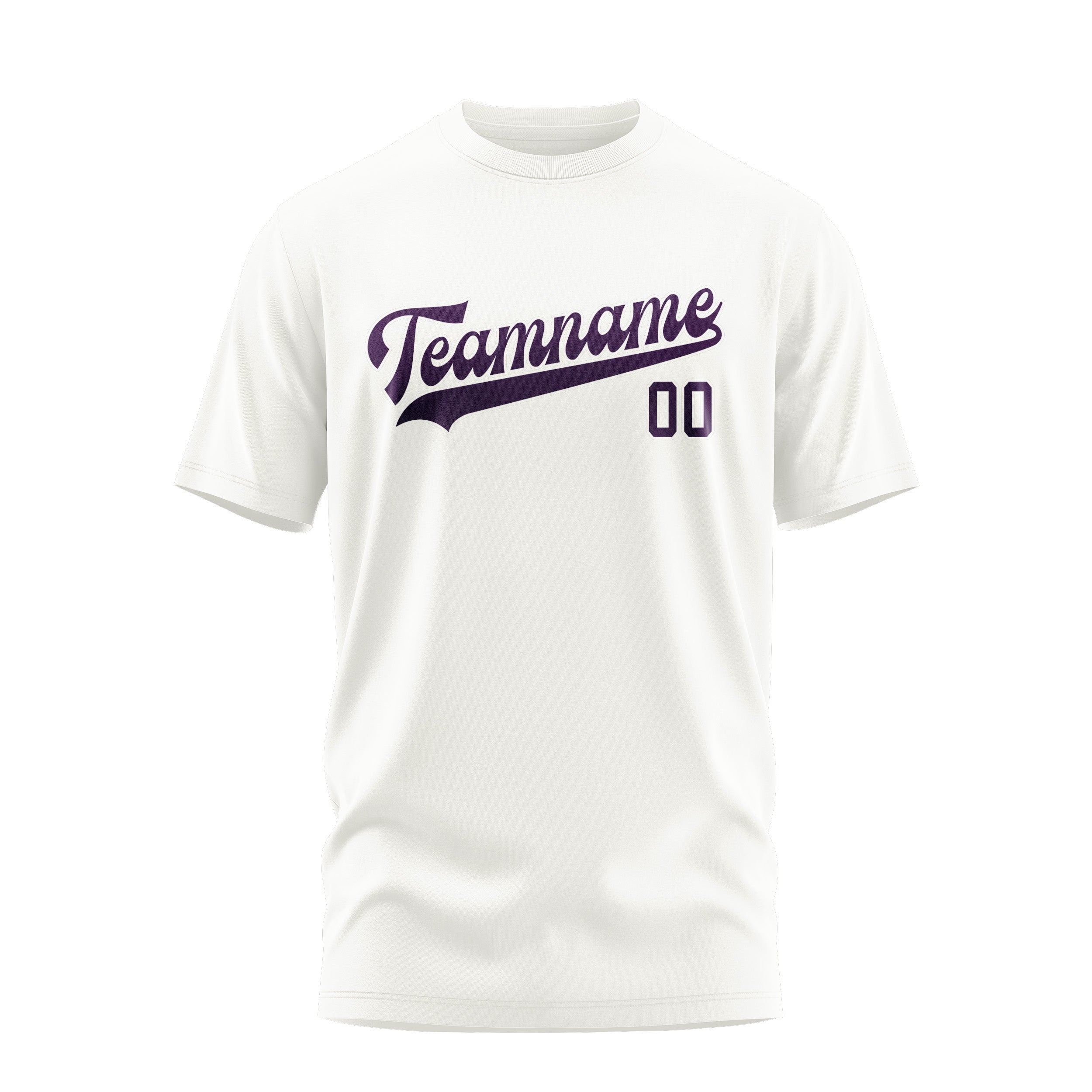 Custom White Purple T-Shirt