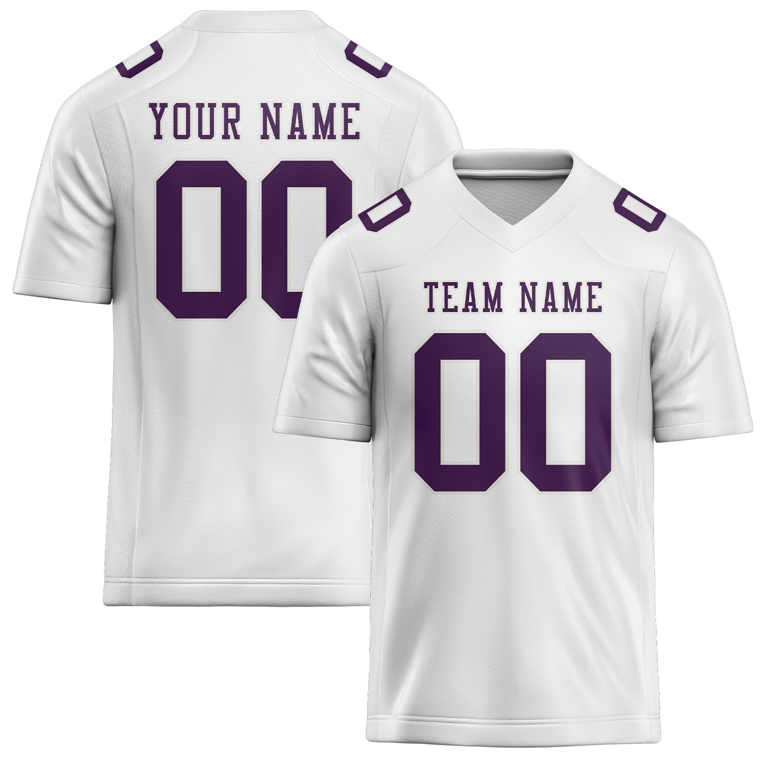 Custom White Purple Football Jersey