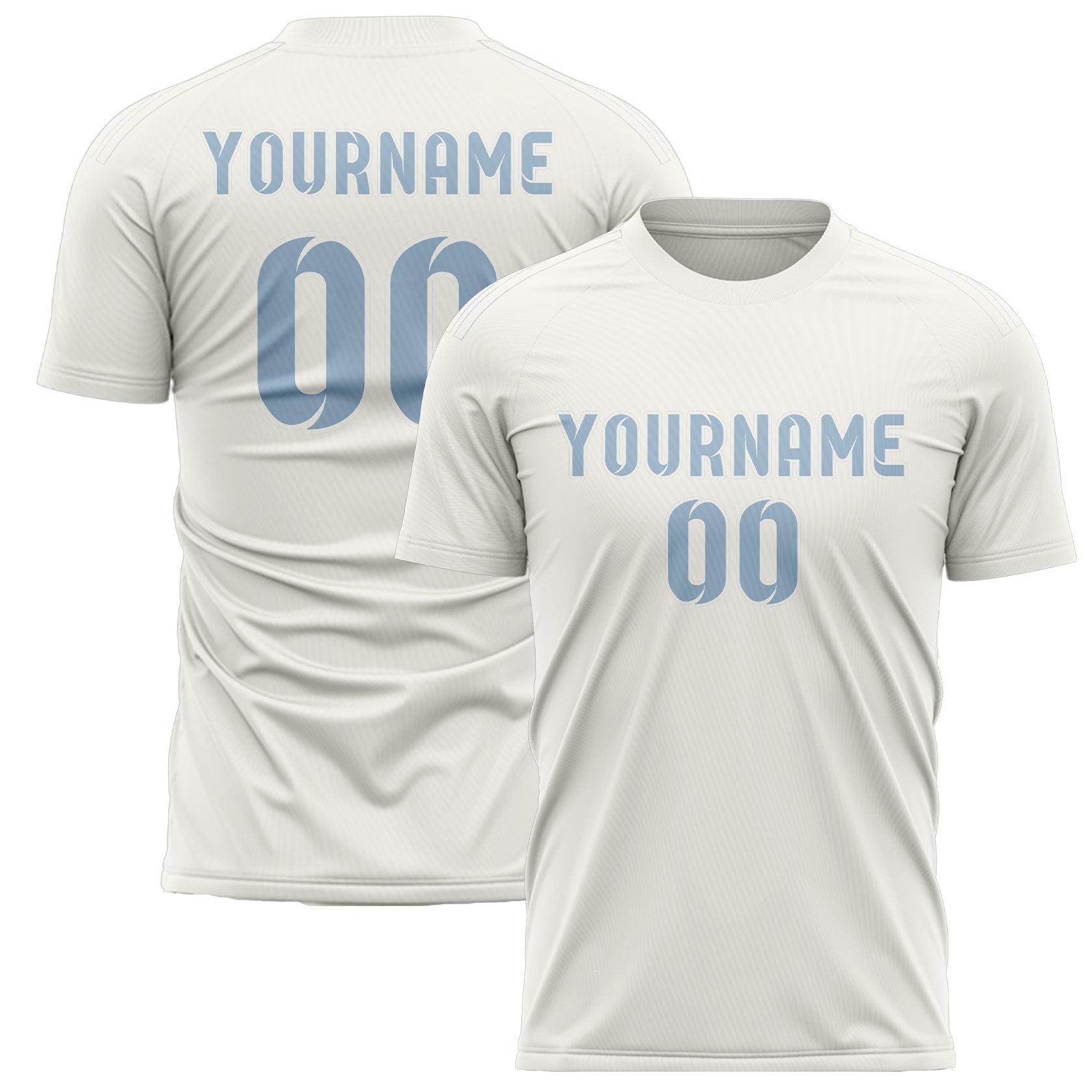 Custom White Light Blue Soccer Jersey