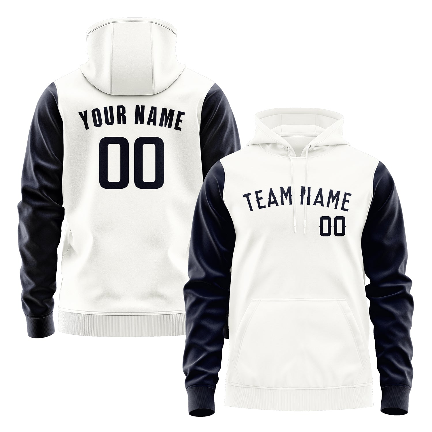 Custom White Navy Hoodie 1818111118B31811